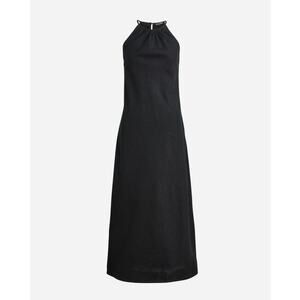 J. Crew Factory Elegant Black Halter Midi Dress